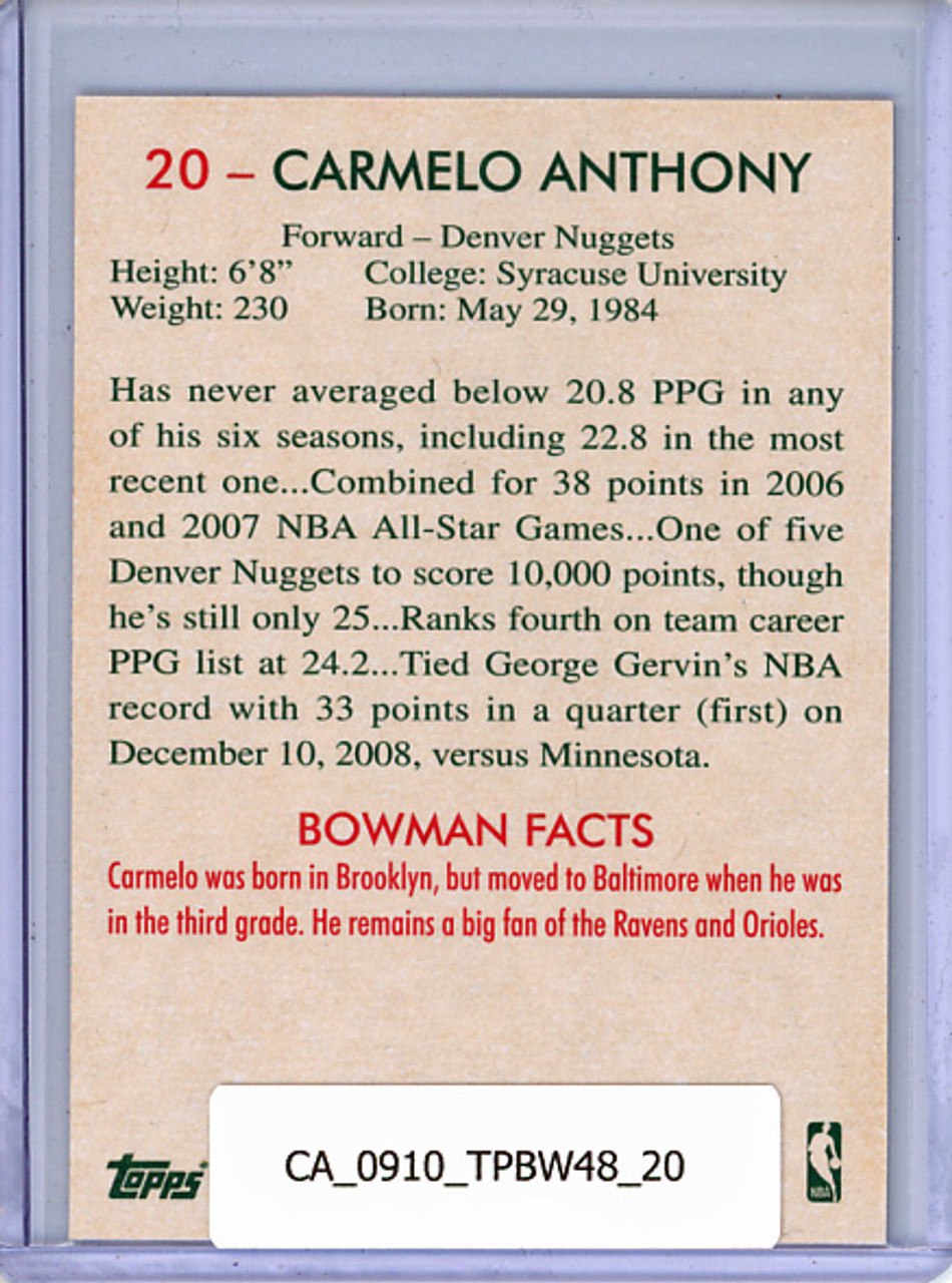 Carmelo Anthony 2009-10 Bowman 1948 #20