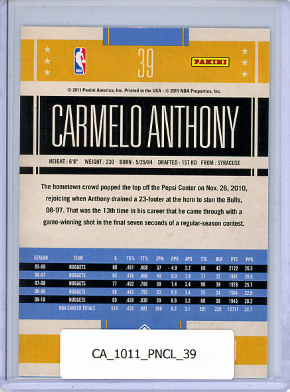 Carmelo Anthony 2010-11 Classics #39