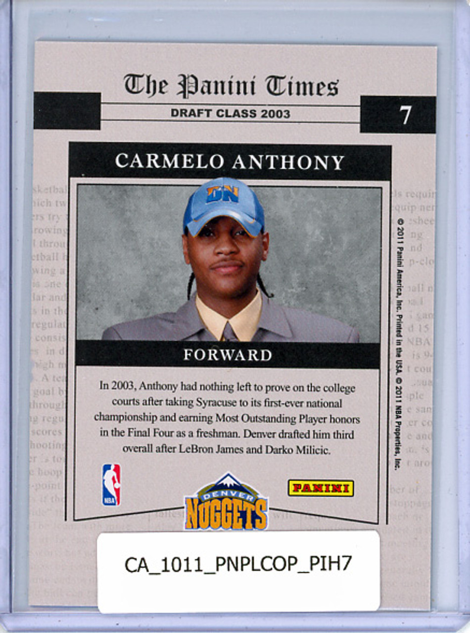 Carmelo Anthony 2010-11 Playoff Contenders Patches, Place in History #7