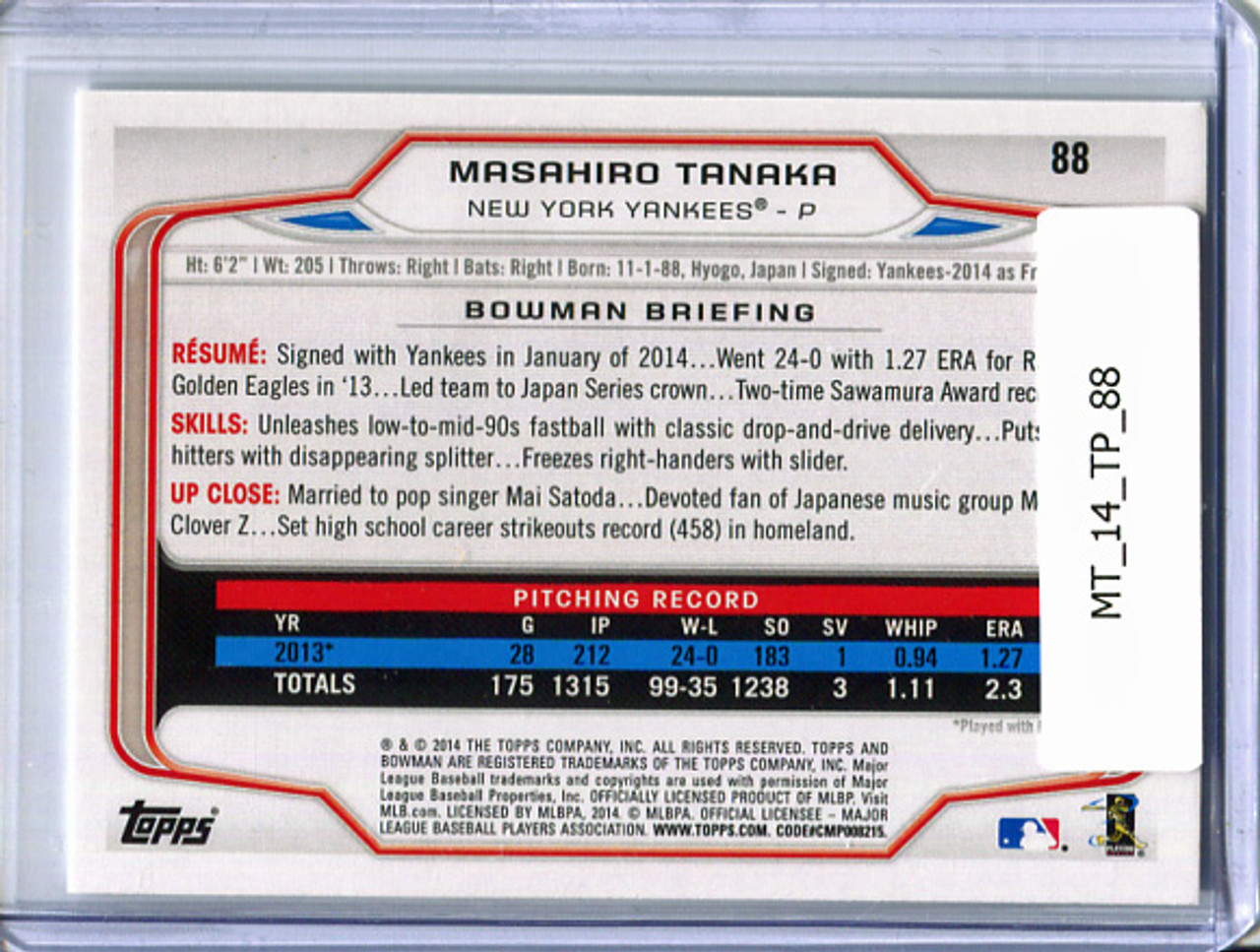 Masahiro Tanaka 2014 Topps #88