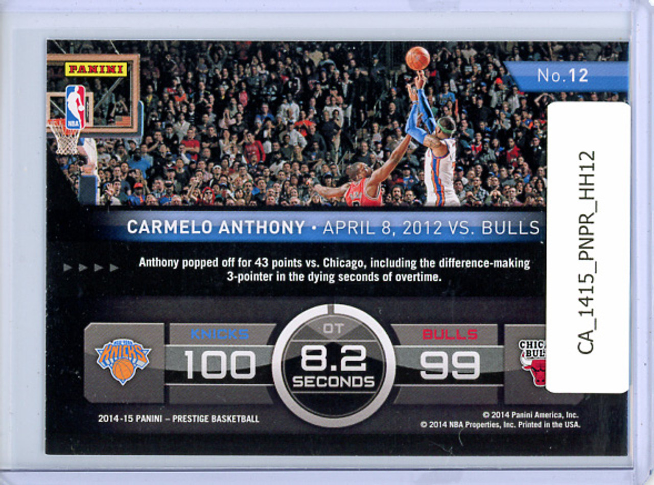 Carmelo Anthony 2014-15 Prestige, Hardcourt Heroes #12