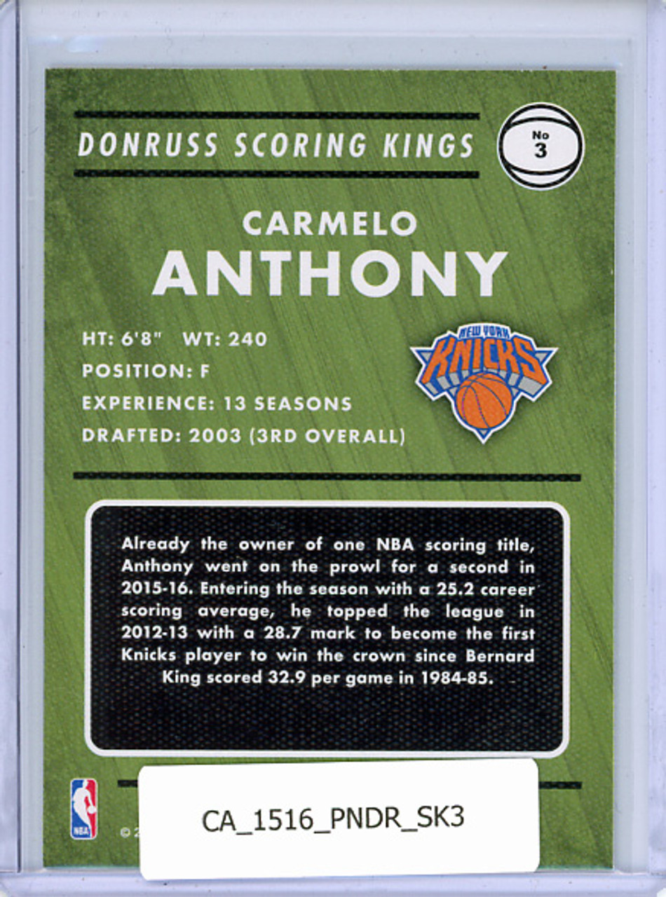Carmelo Anthony 2015-16 Donruss, Scoring Kings #3
