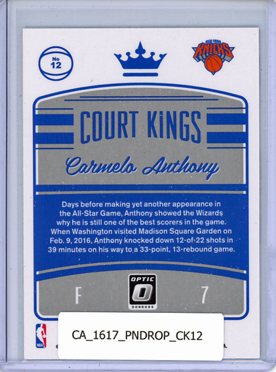Carmelo Anthony 2016-17 Donruss Optic, Court Kings #12