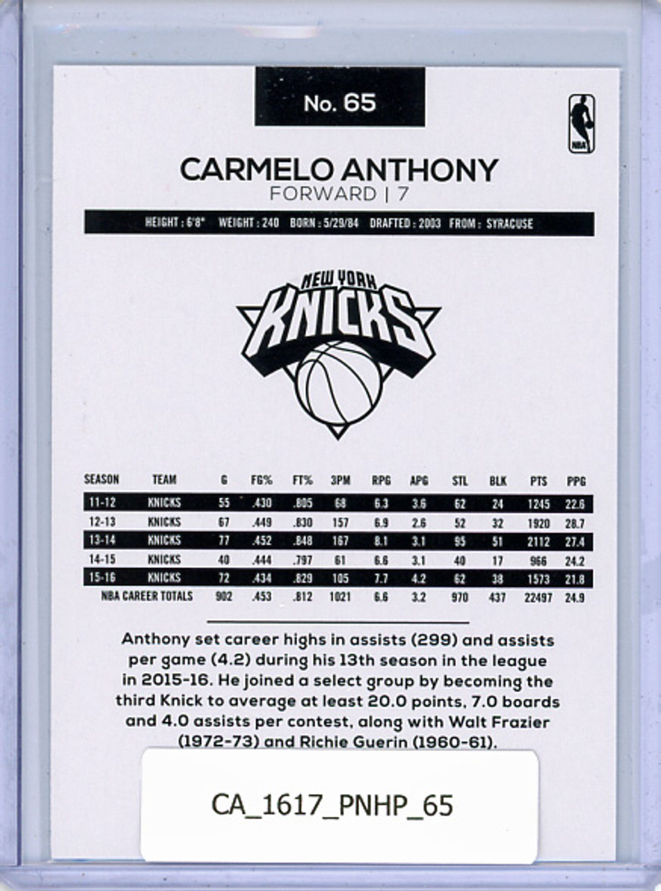 Carmelo Anthony 2016-17 Hoops #65