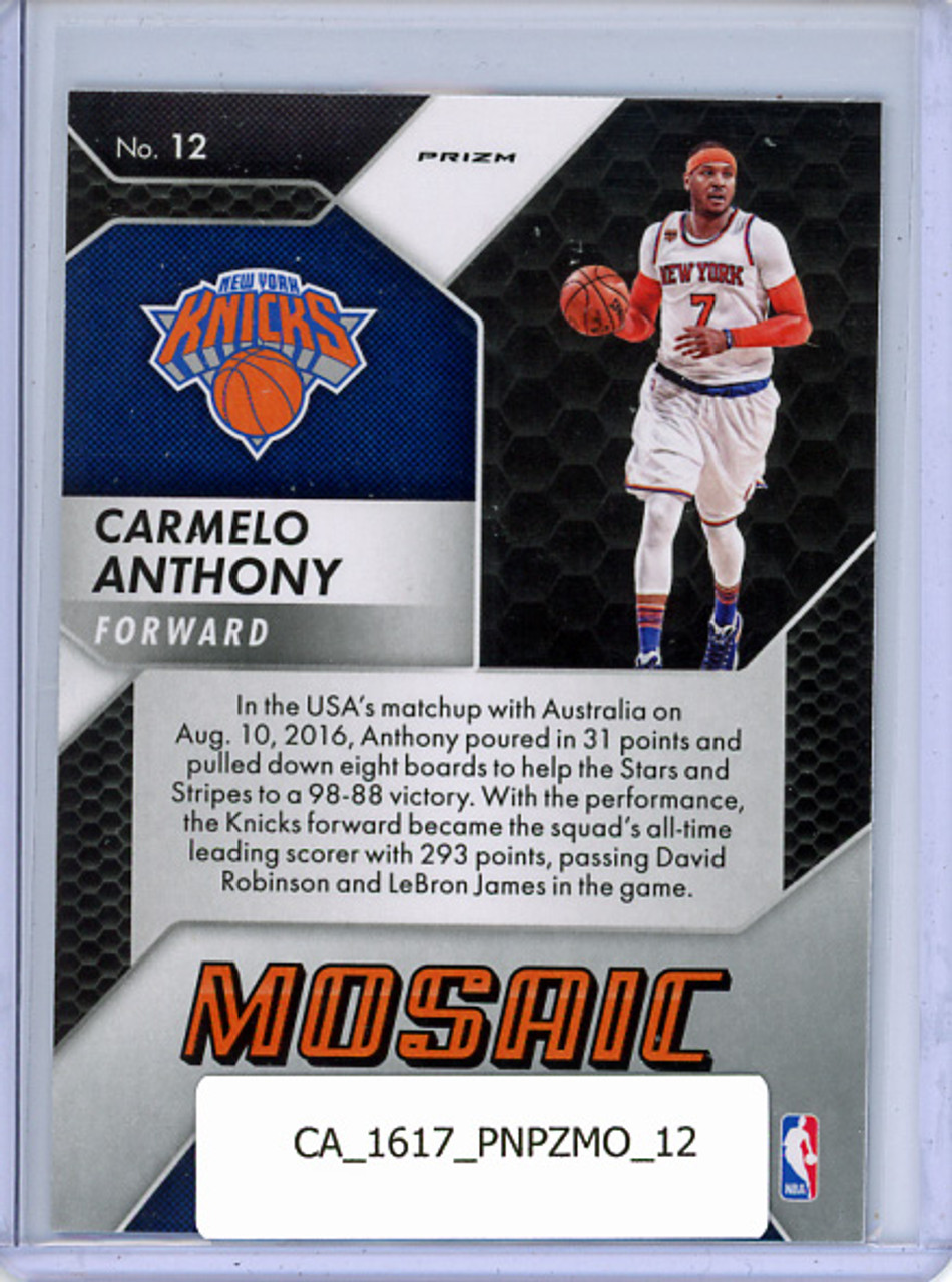 Carmelo Anthony 2016-17 Prizm Mosaic #12