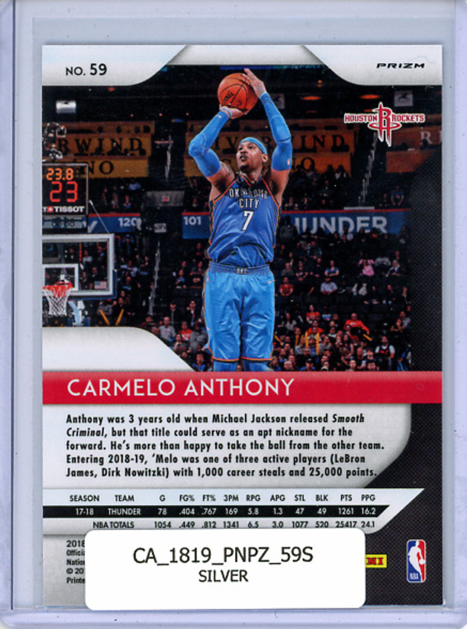Carmelo Anthony 2018-19 Prizm #59 Silver