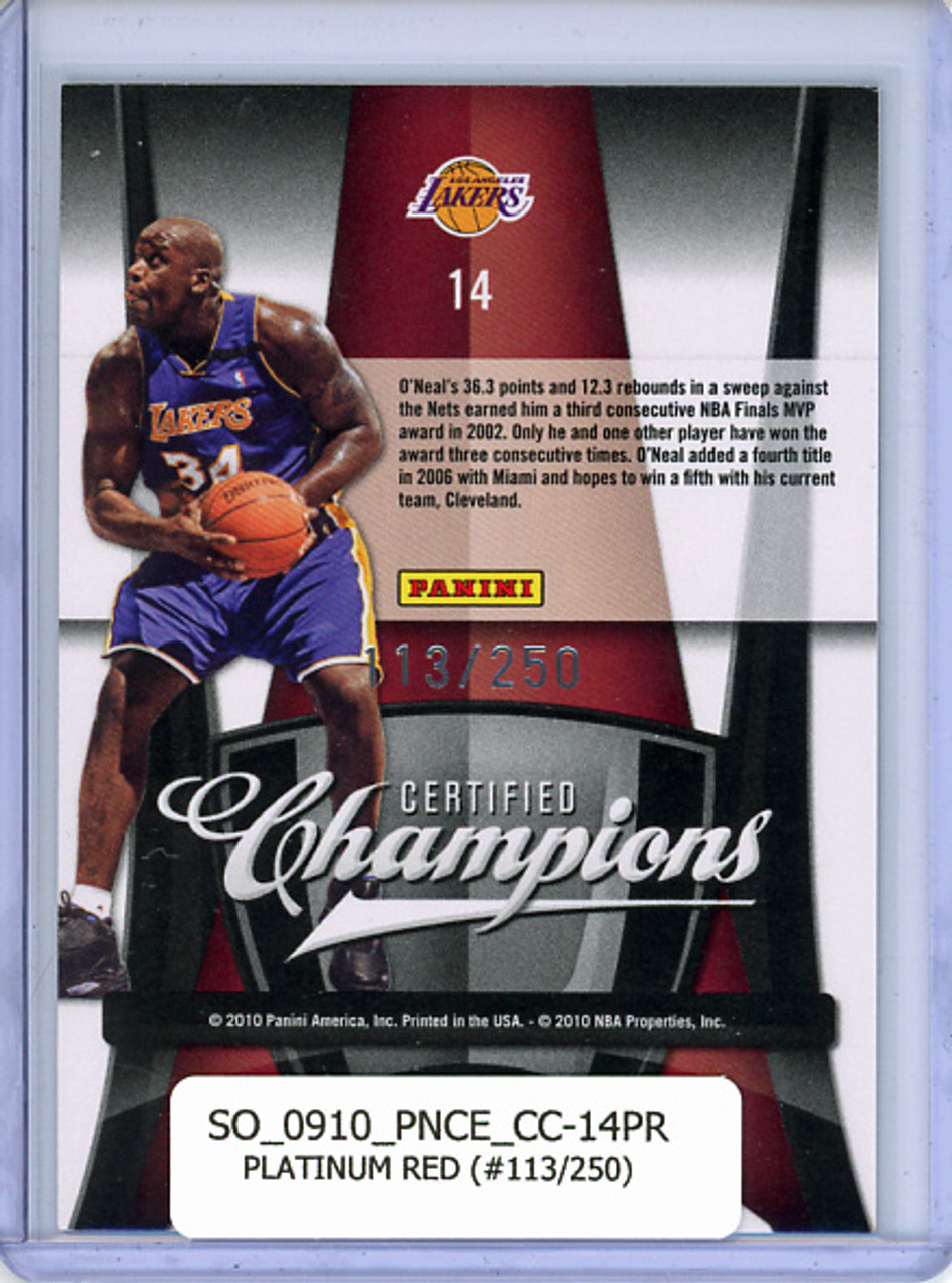 Shaquille O'Neal 2009-10 Certified, Certified Champions #14 Red (#113/250)