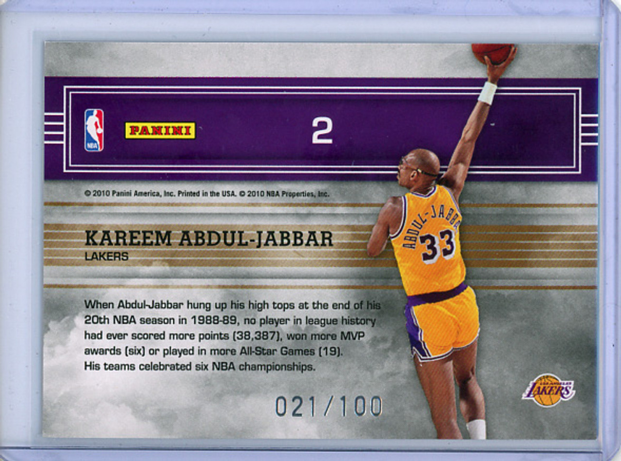 Kareem Abdul-Jabbar 2009-10 Absolute, Marks of Fame #2 (#021/100)