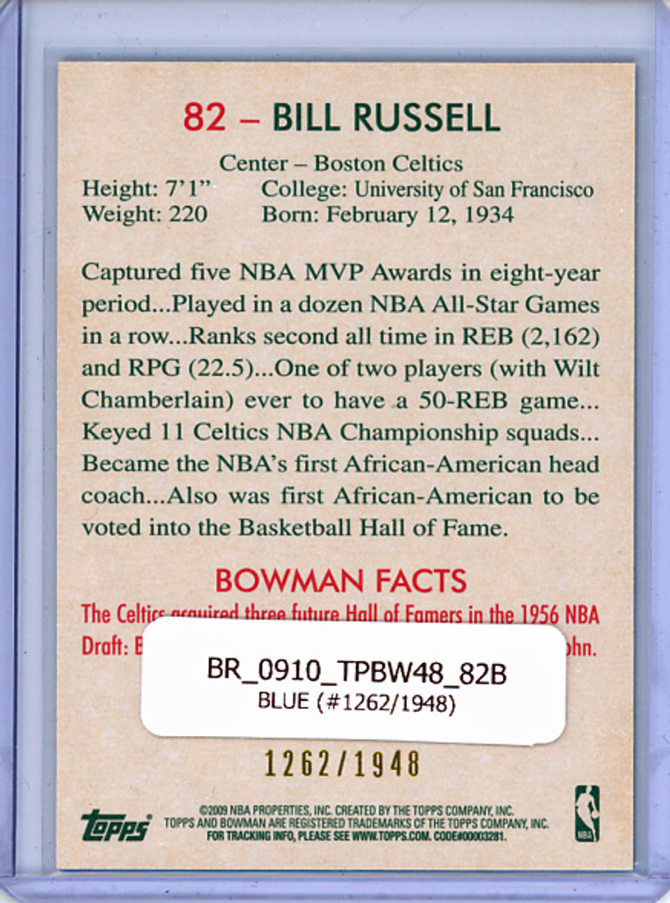 Bill Russell 2009-10 Bowman 1948 #82 Blue (#1262/1948)