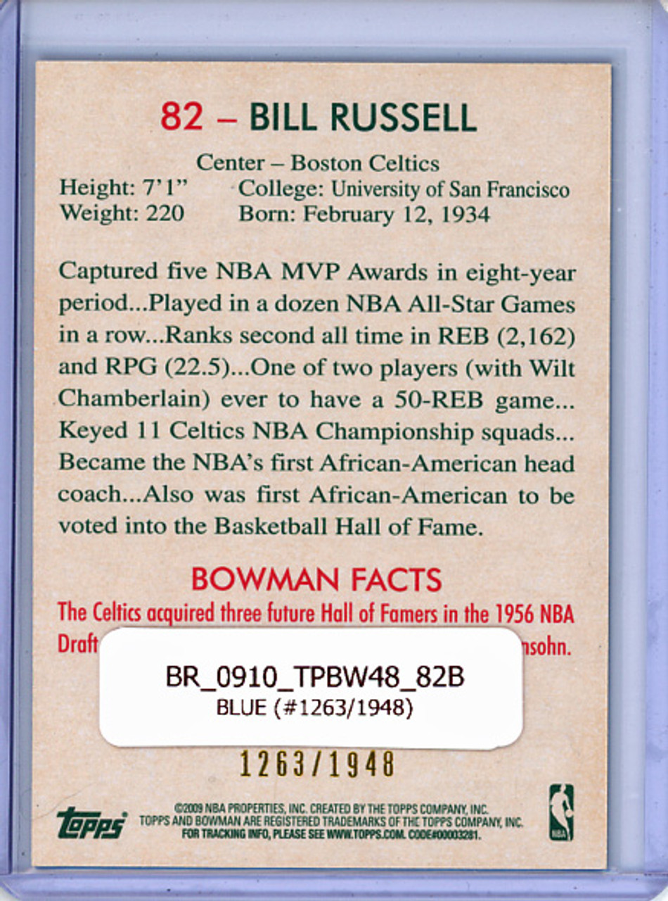 Bill Russell 2009-10 Bowman 1948 #82 Blue (#1263/1948)