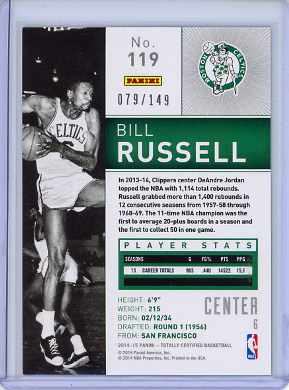 Bill Russell 2014-15 Totally Certified #119 Platinum Blue (#079/149)