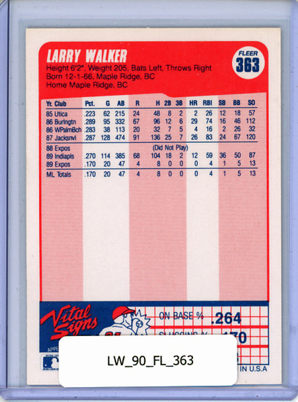 Larry Walker 1990 Fleer #363