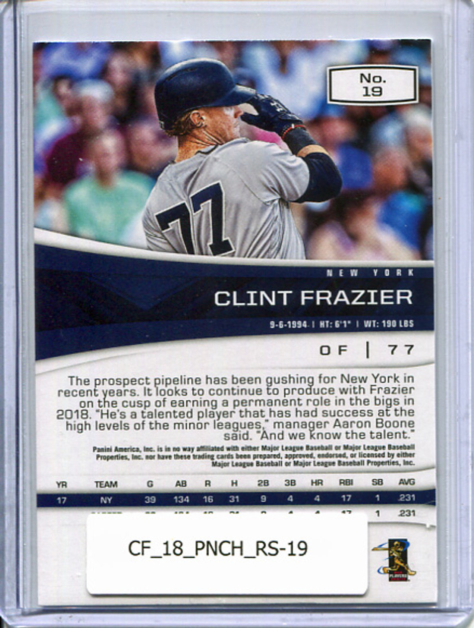 Clint Frazier 2018 Chronicles, Rookies and Stars #19