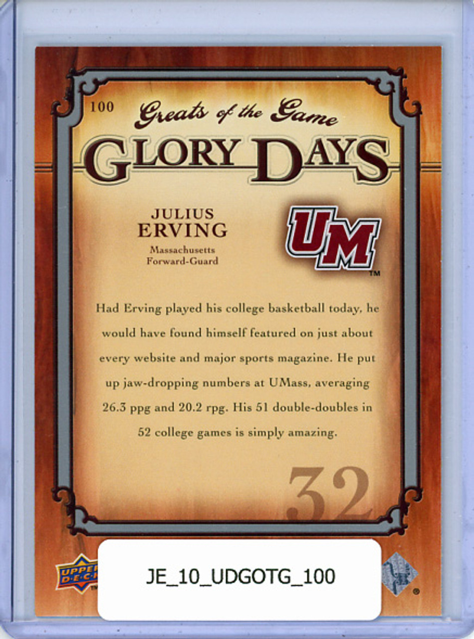 Julius Erving 2010 UD Greats of the Game #100 Glory Days