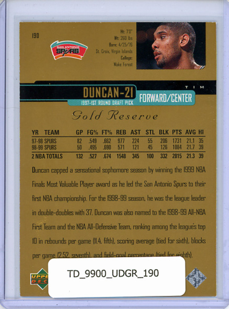 Tim Duncan 1999-00 Gold Reserve #190