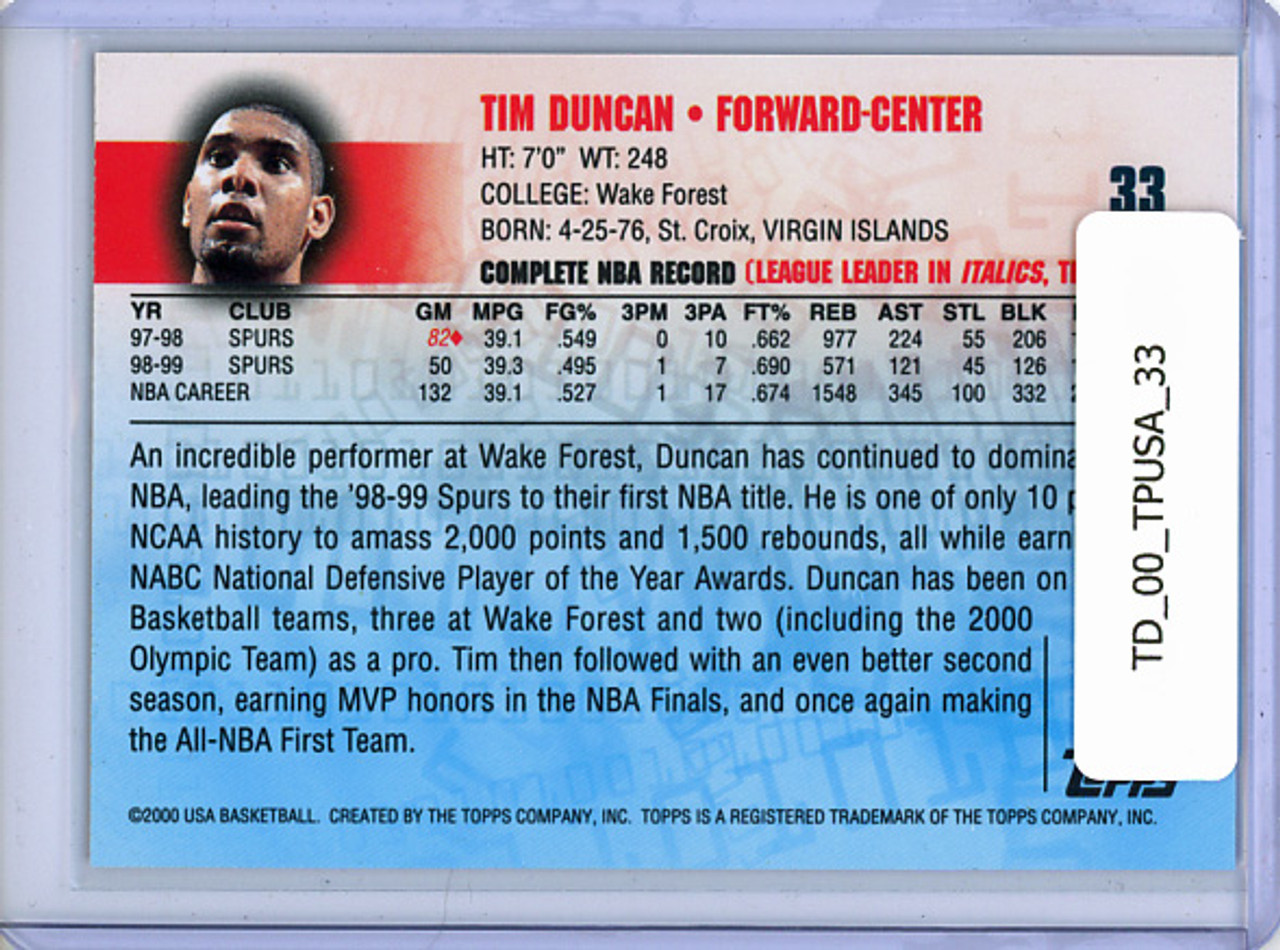 Tim Duncan 2000 Topps USA #33