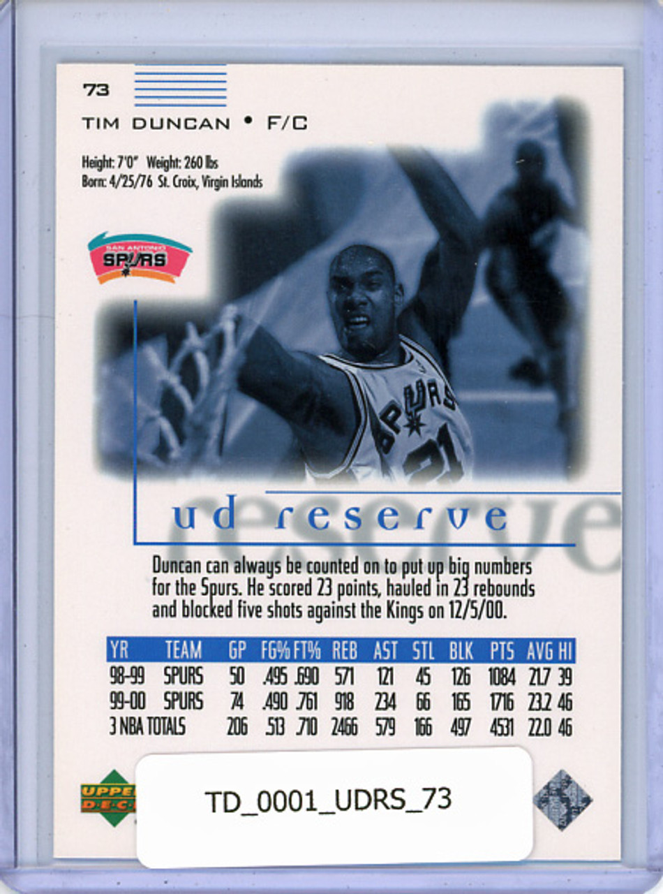 Tim Duncan 2000-01 Reserve #73