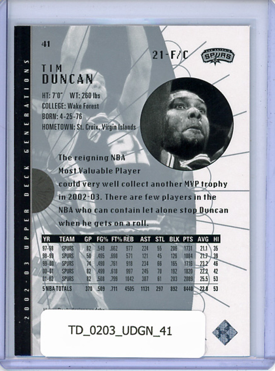 Tim Duncan 2002-03 Generations #41