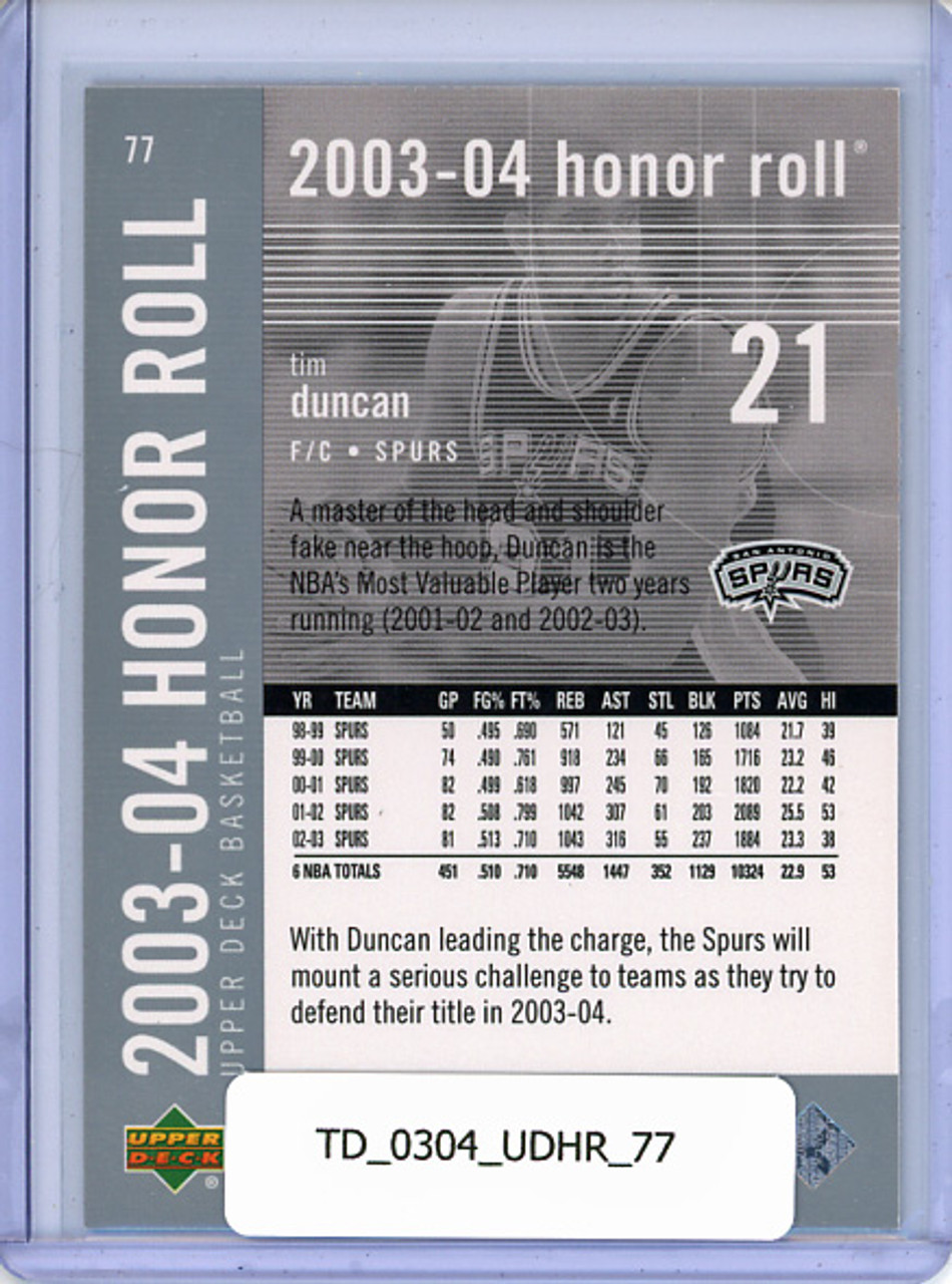 Tim Duncan 2003-04 Honor Roll #77