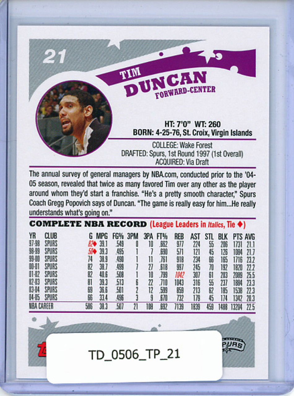 Tim Duncan 2005-06 Topps #21