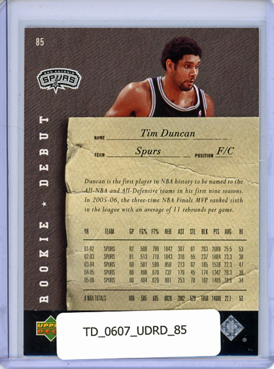 Tim Duncan 2006-07 Rookie Debut #85