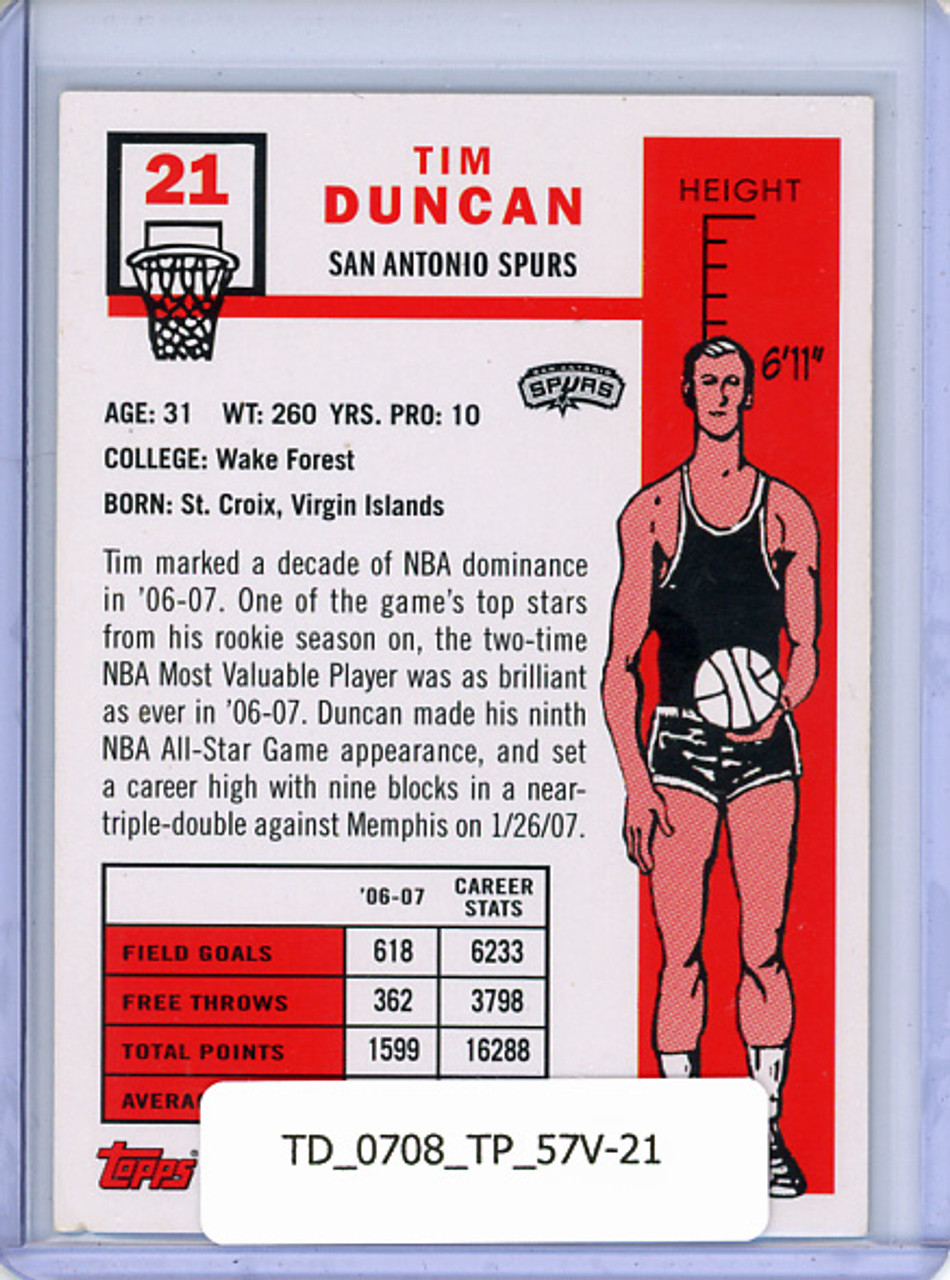 Tim Duncan 2007-08 Topps, 1957-58 Variations #21