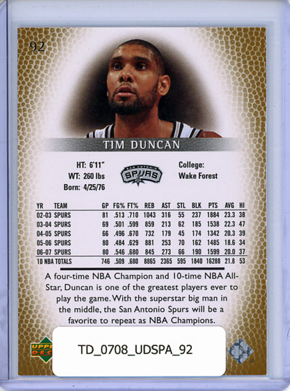 Tim Duncan 2007-08 SP Authentic #92