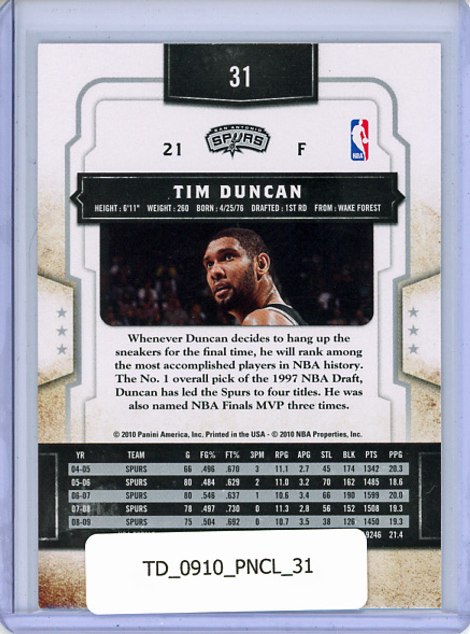 Tim Duncan 2009-10 Classics #31