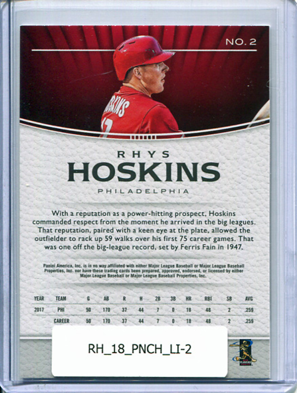 Rhys Hoskins 2018 Chronicles, Limited #2