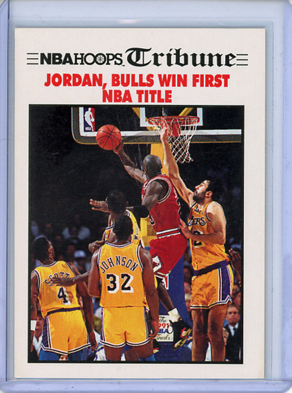 Michael Jordan 1991-92 Hoops #542 Tribune - Bulls Win First Title