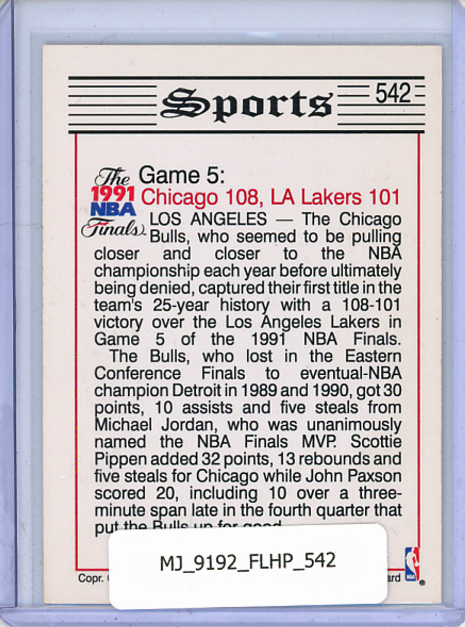 Michael Jordan 1991-92 Hoops #542 Tribune - Bulls Win First Title