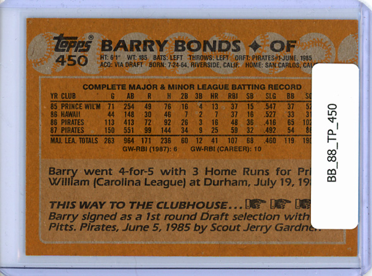 Barry Bonds 1988 Topps #450