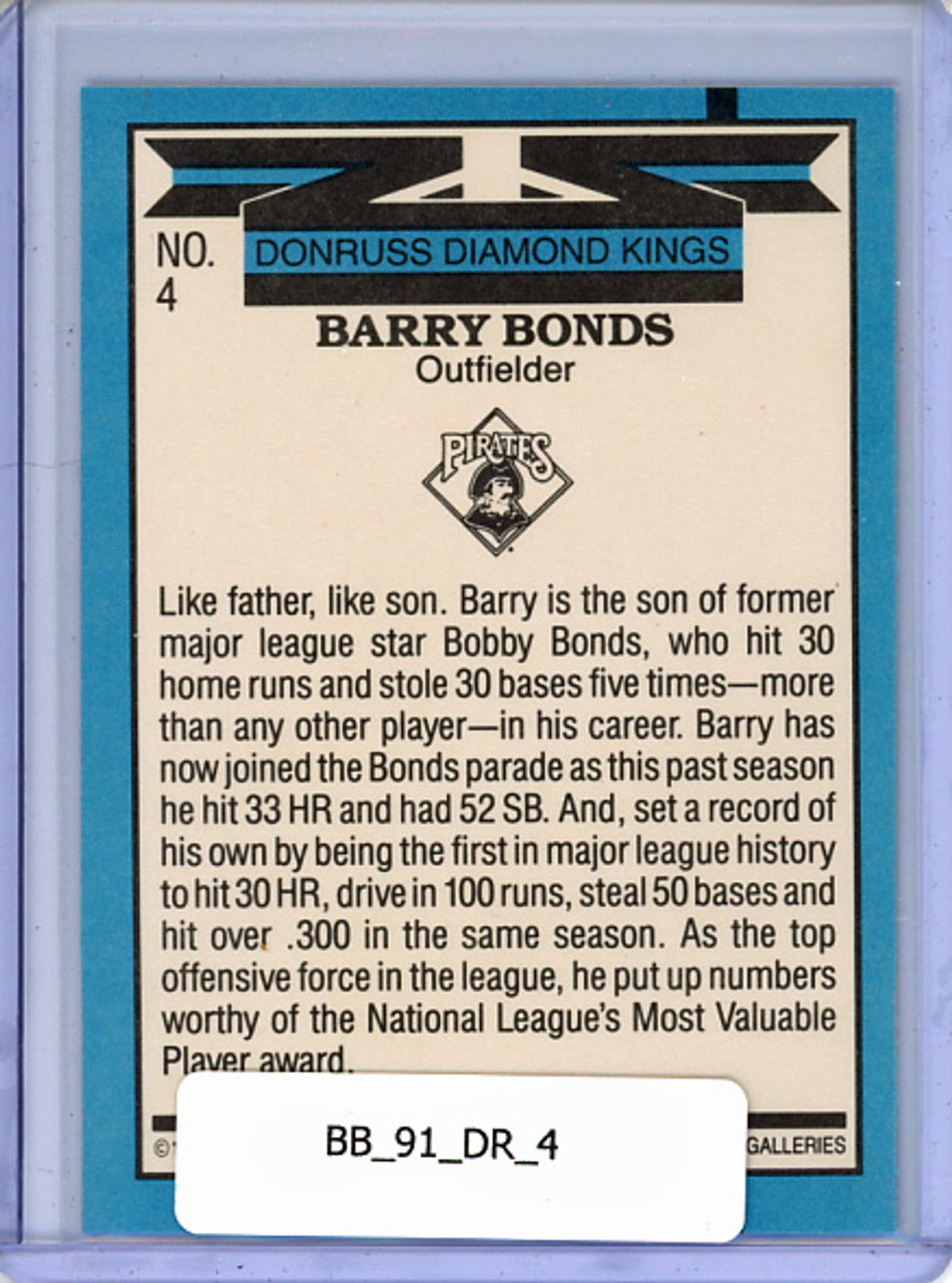 Barry Bonds 1991 Donruss #4 Diamond Kings