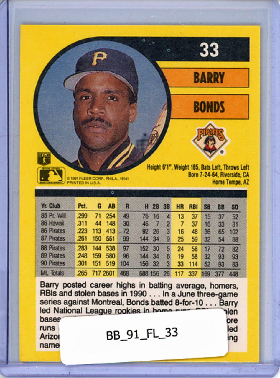 Barry Bonds 1991 Fleer #33