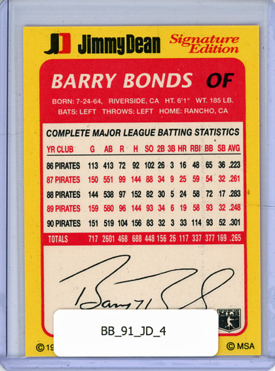 Barry Bonds 1991 Jimmy Dean #4