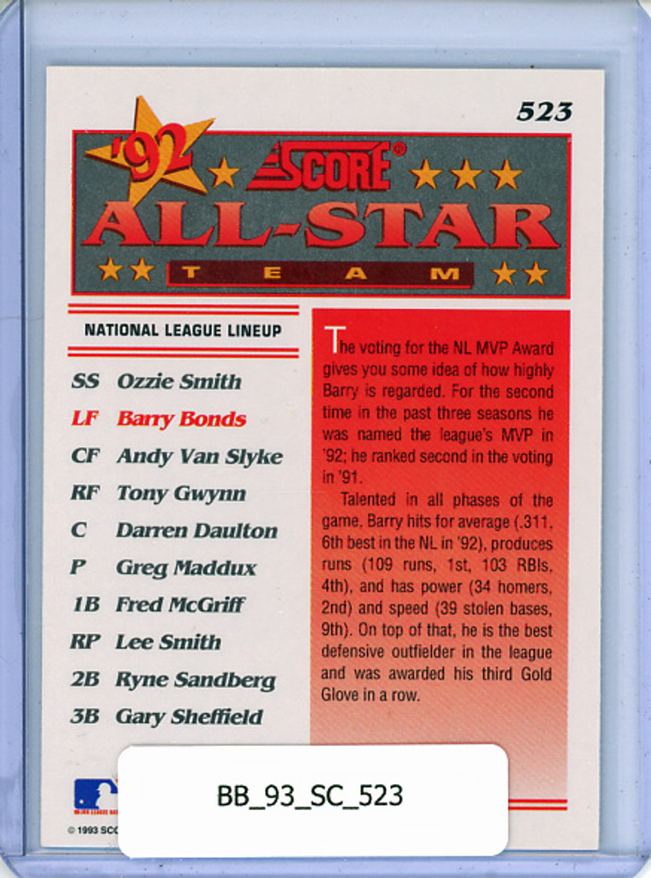 Barry Bonds 1993 Score #523 All-Star