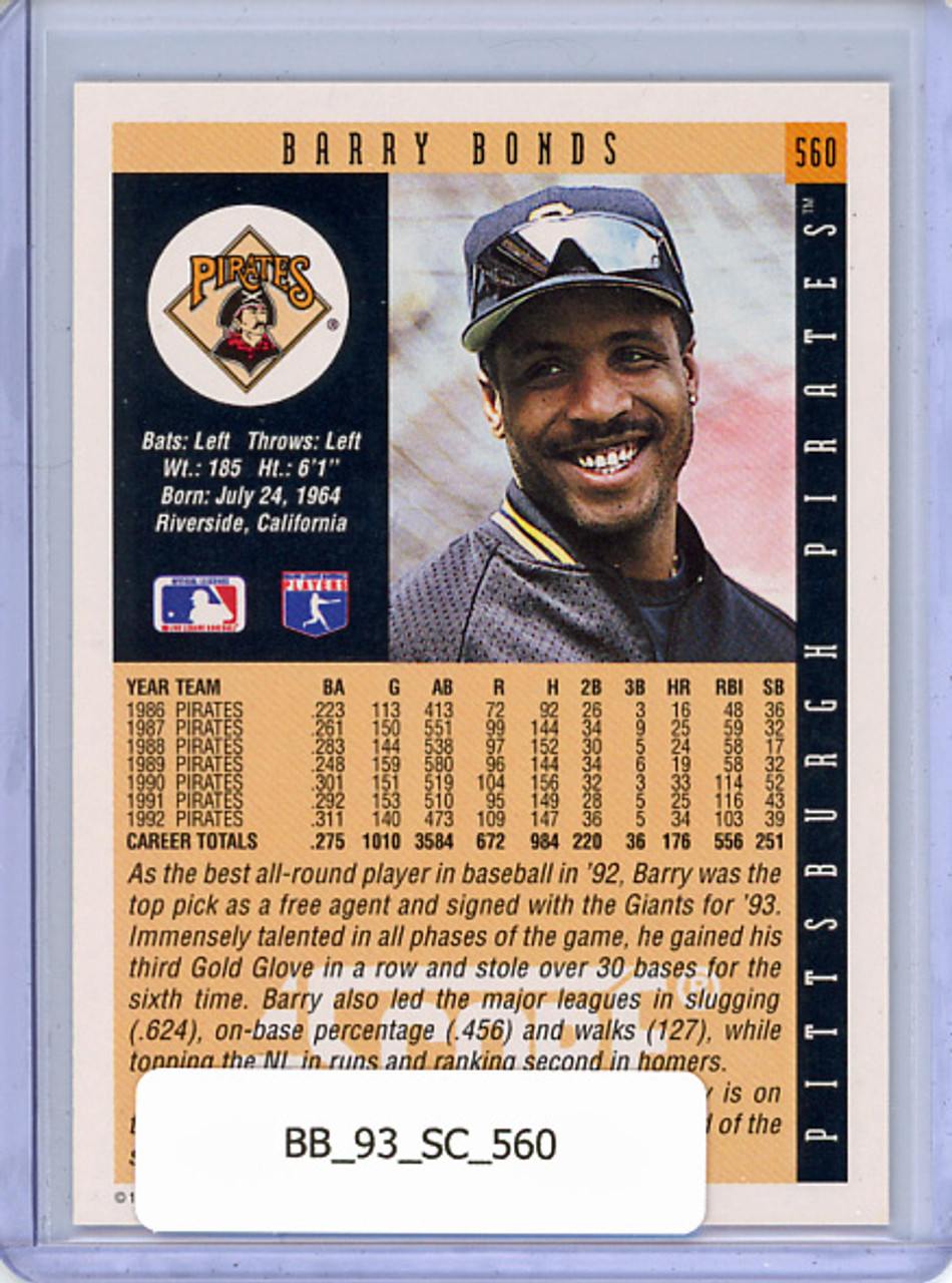 Barry Bonds 1993 Score #560