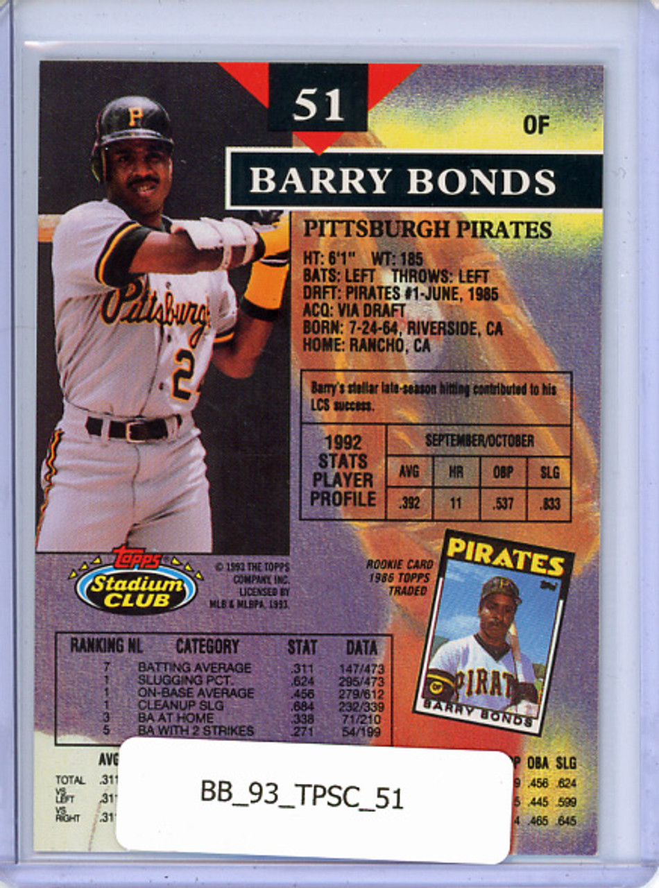 Barry Bonds 1993 Stadium Club #51