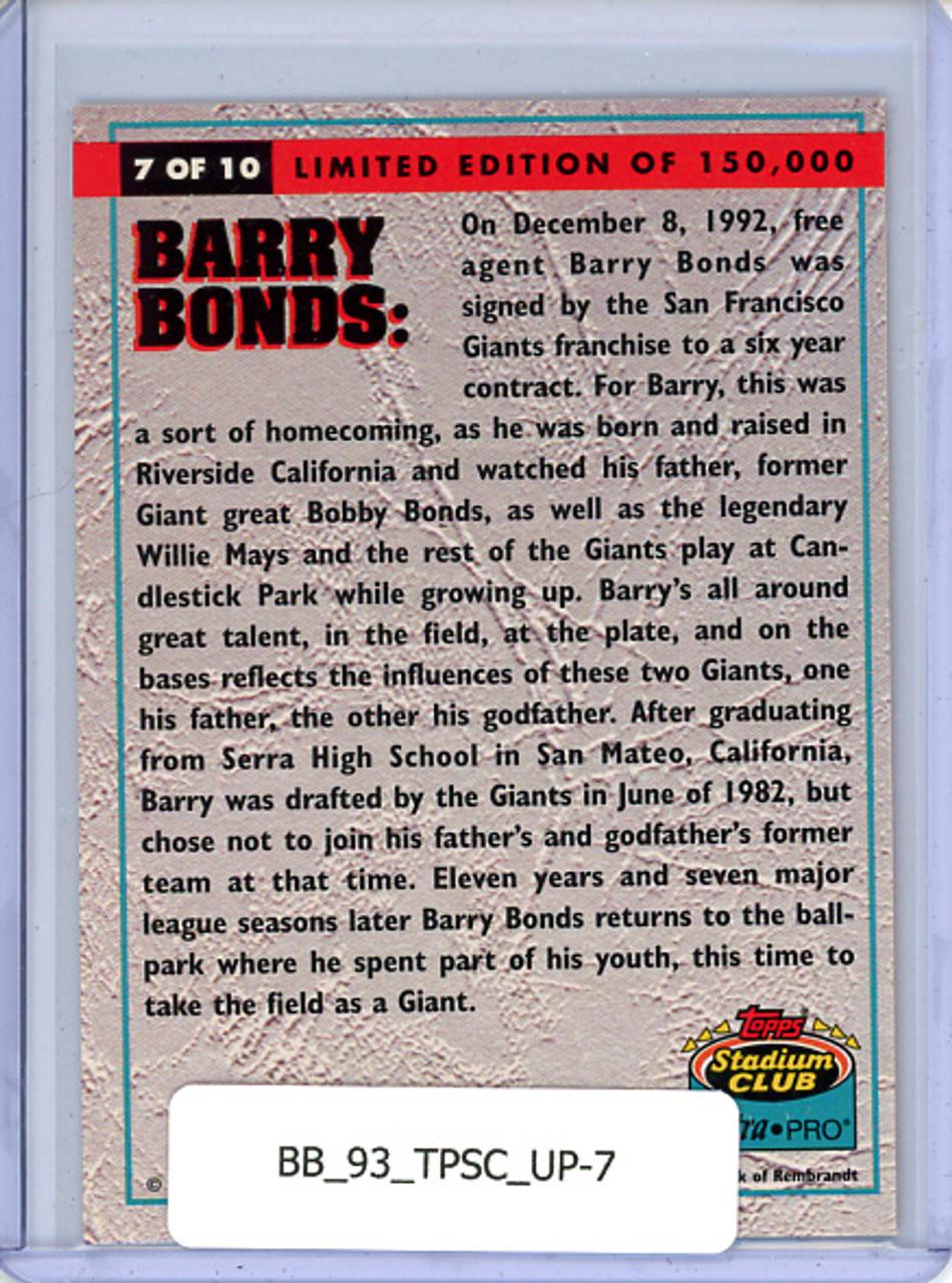 Barry Bonds 1993 Stadium Club, Ultra-Pro #7
