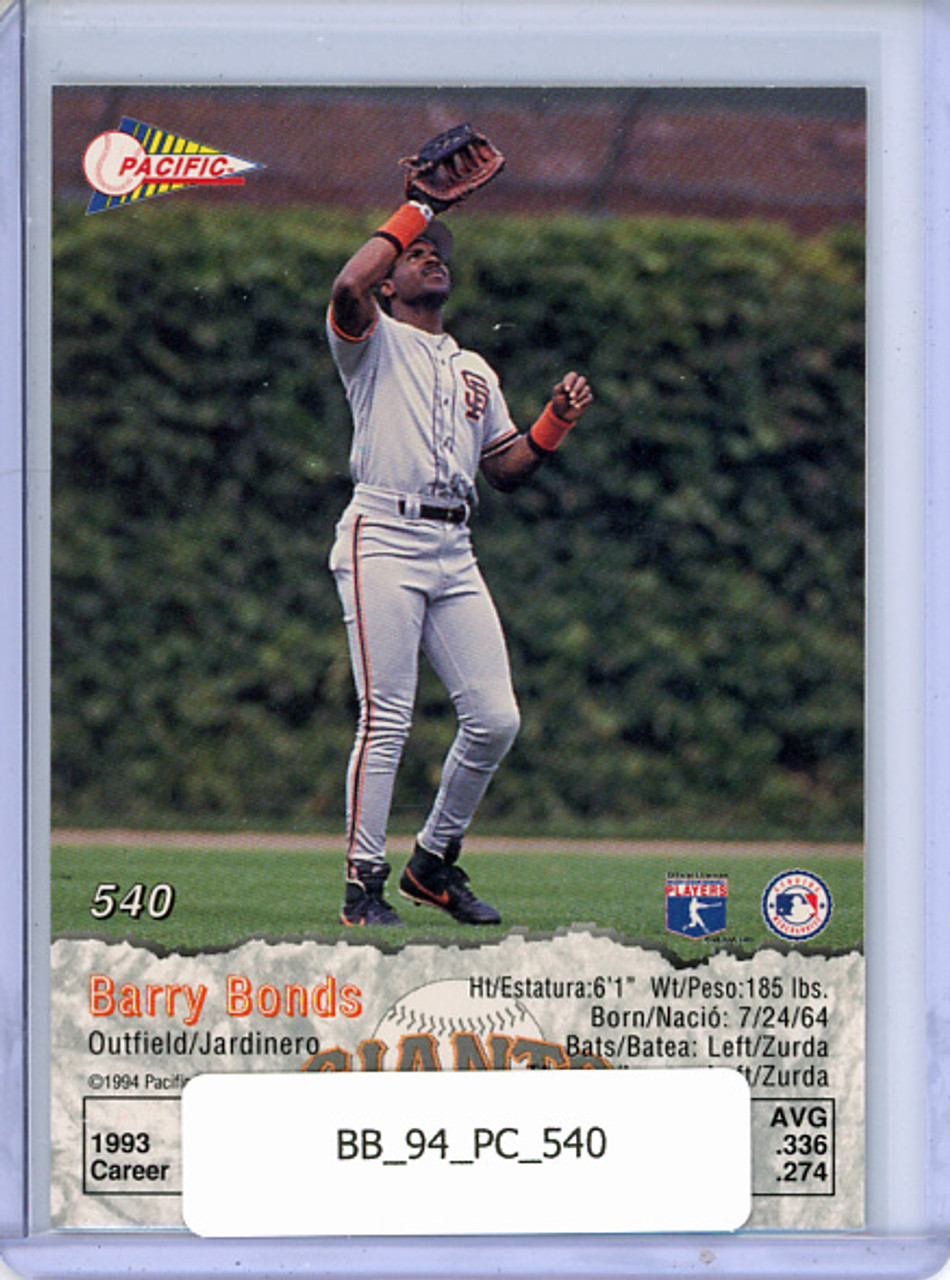 Barry Bonds 1994 Pacific #540