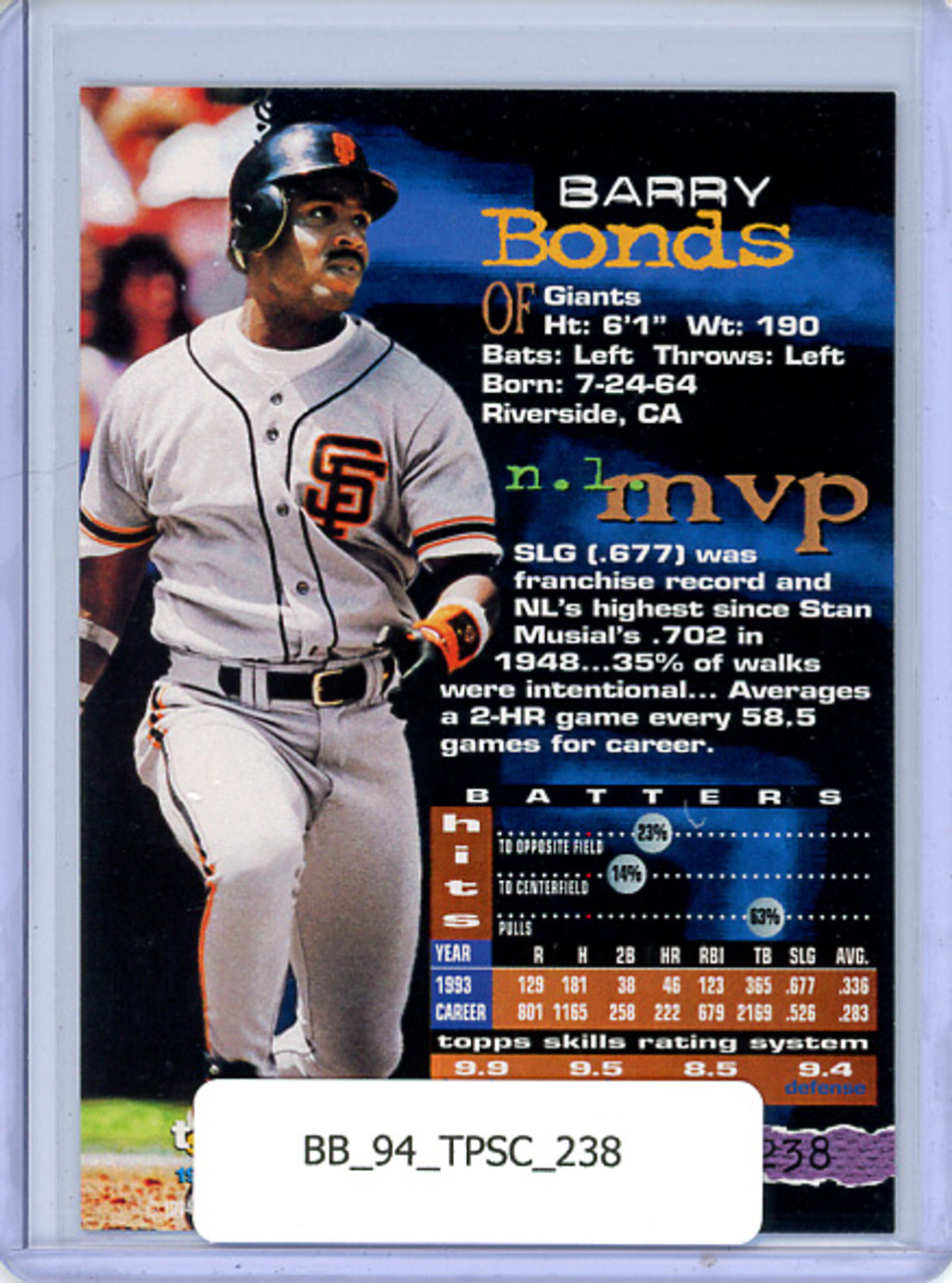 Barry Bonds 1994 Stadium Club #238
