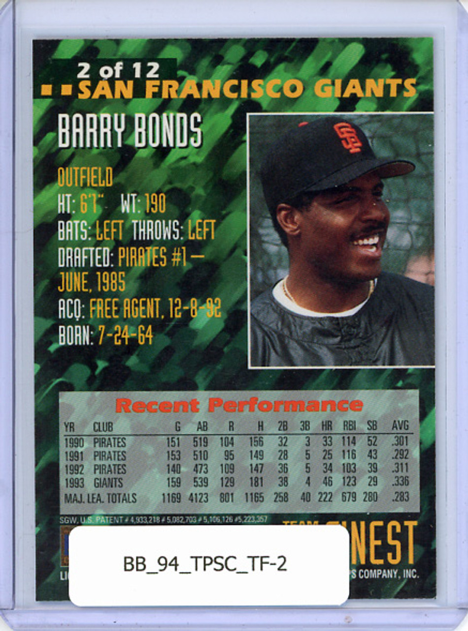 Barry Bonds 1994 Stadium Club, Team Finest #2