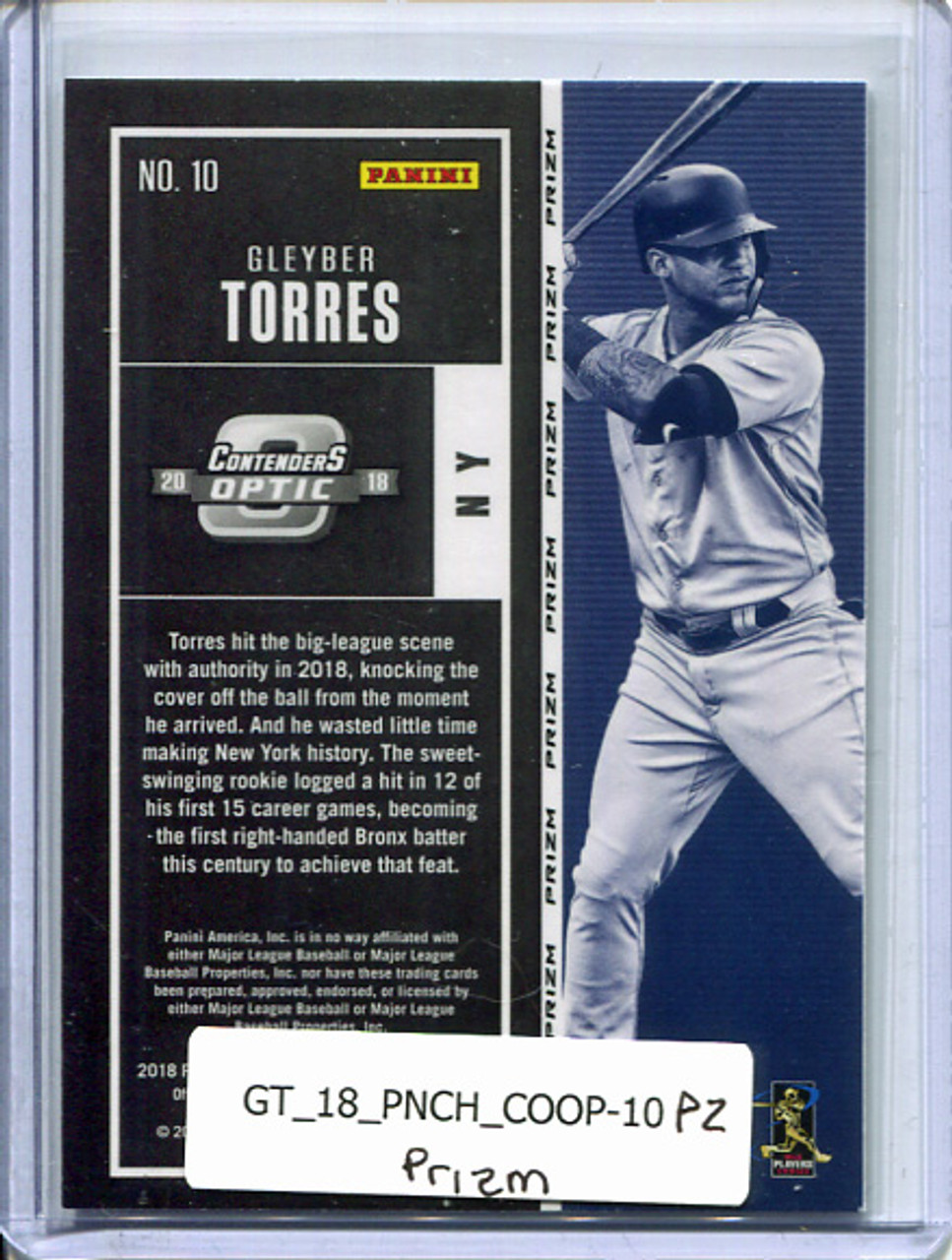 Gleyber Torres 2018 Chronicles, Contenders Optic #10 Holo
