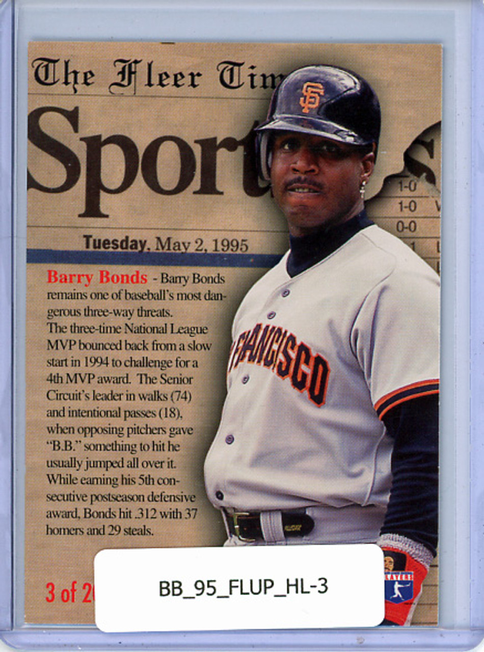 Barry Bonds 1995 Fleer Update, Headliners #3