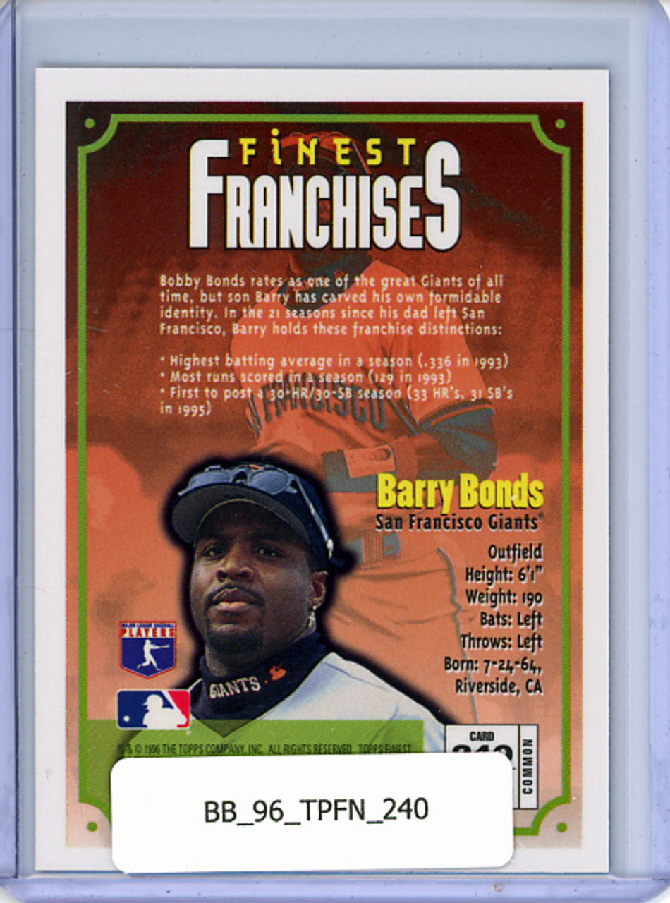 Barry Bonds 1996 Finest #240 Franchises