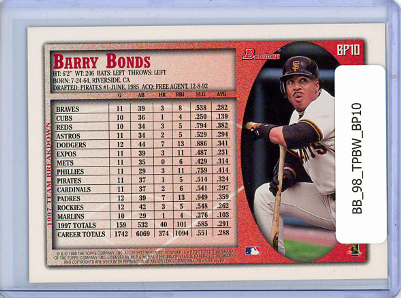 Barry Bonds 1998 Bowman, Previews #BP10