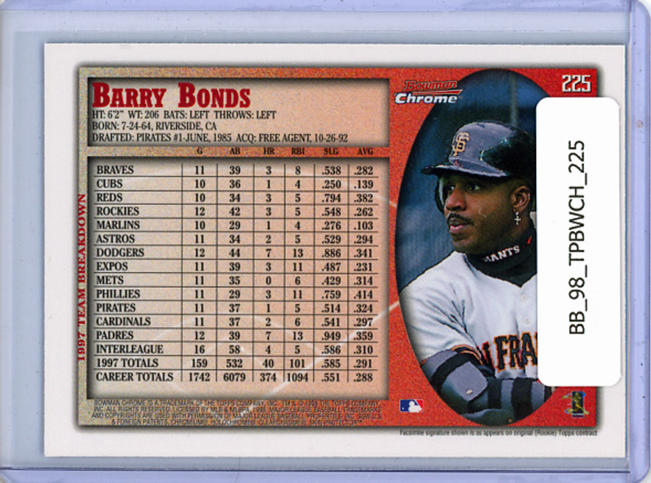 Barry Bonds 1998 Bowman Chrome #225