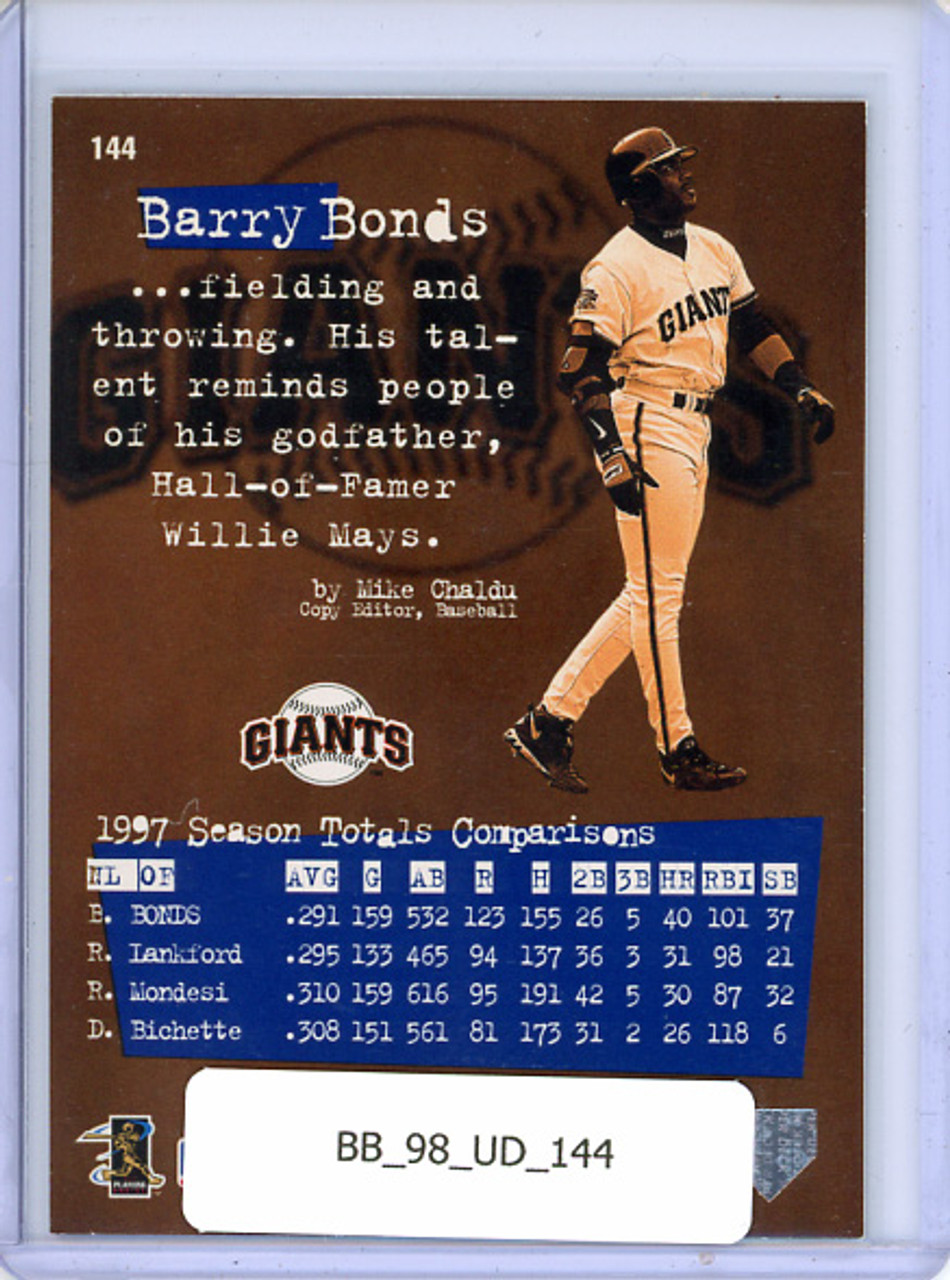 Barry Bonds 1998 Upper Deck #144 Define the Game