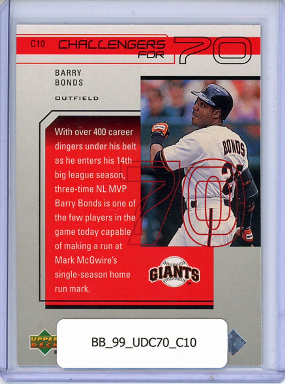 Barry Bonds 1999 UD Challengers for 70, Inserts #C10