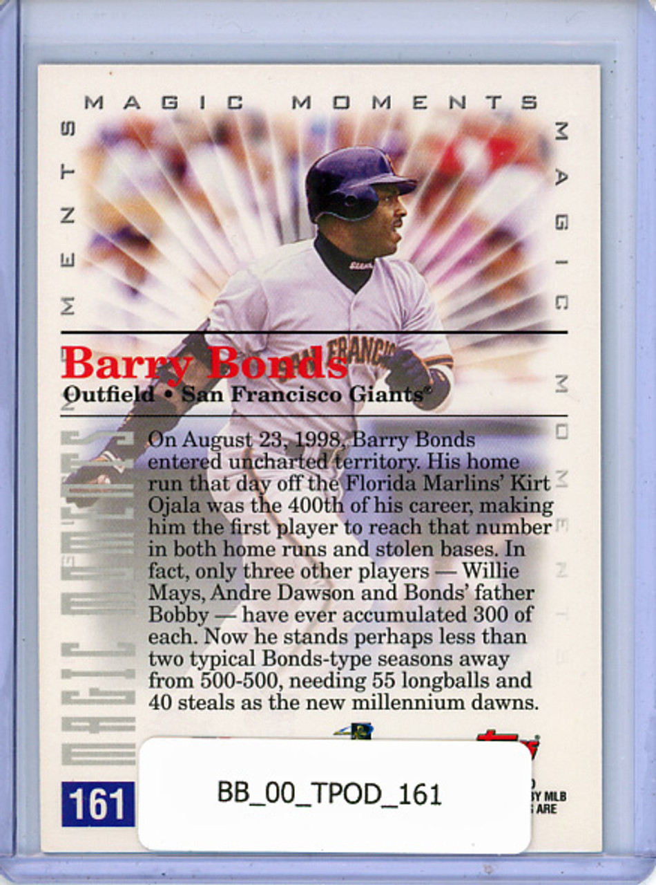 Barry Bonds 2000 Opening Day #161 Magic Moments 400 HR/400 SB